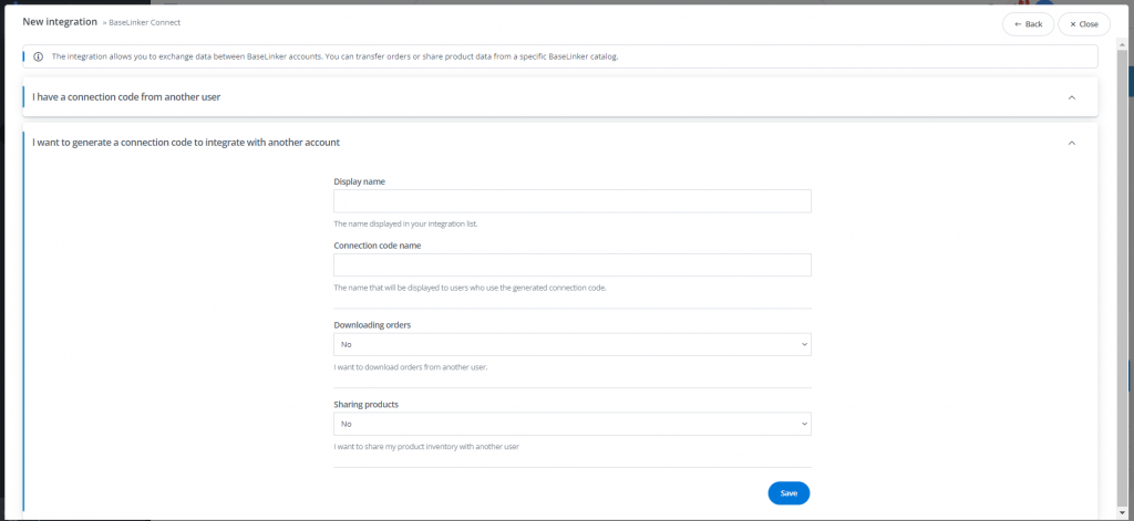 BaseLinker Connect integration