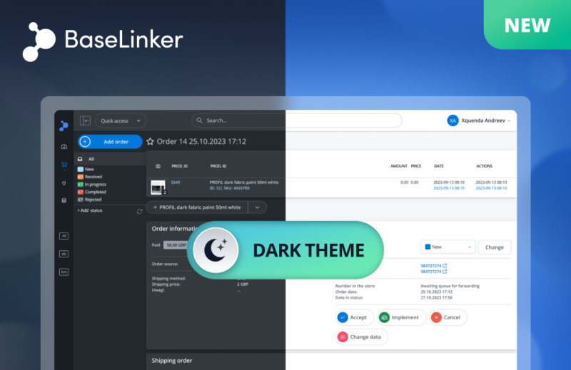 BaseLinker dark theme